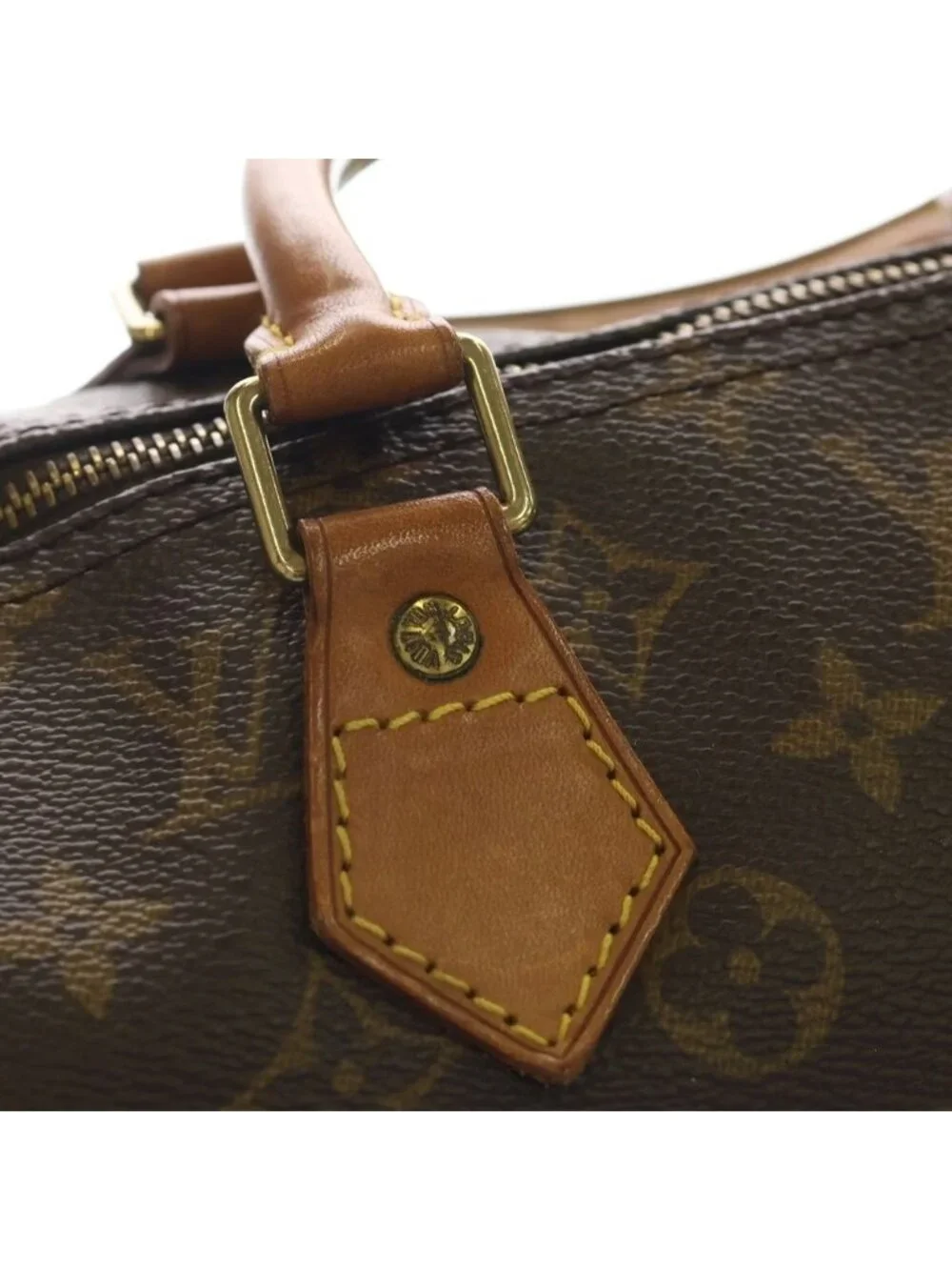 Louis Vuitton Monogram Speedy 40 Boston Bag Brown Leather Gold